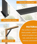 Heavy Duty 45 Degree Angle Support Bracket Set in black metal with black powder coating and integrated design