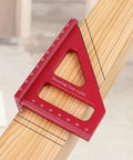 3D Multi Angle Measuring Ruler For Woodworking And Carpentry, 45 And 90 Degree Aluminum Alloy Square Protractor in use on wood