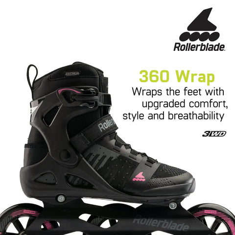 Macroblade 110 3WD Women's Fitness Inline Skates Black And Orchid featuring high performance lateral support and speed lace closure