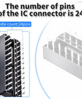 24 Pin DIP IC Socket 2.54mm Pitch Narrow Body For Soldering DIP IC Socket Adapter close-up showing 24 pins and pitch details