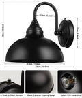 Diagram of Gooseneck Barn Light Outdoor With Sensor Dusk To Dawn Farmhouse Wall Sconce, highlighting its dimensions and details.