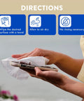 BigWave Drops hearing aid cleaning wipes, alcohol-free, individually wrapped, used to wipe a smartphone.