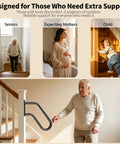 Rock Solid Heavy Duty Wall Mount Handrail For Outdoor Steps U Shaped Safety Railing Stair Handle Non Slip Metal Grip Built Tough As Nails For Garage Porch And Garden Rust Proof Black supporting seniors, expecting mothers, and children on stairs.