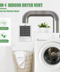 3 In 1 Indoor Dryer Vent Kit With Stainless Steel Pre Filter Screen And High Temp Polyester Filter For Indoor Use White