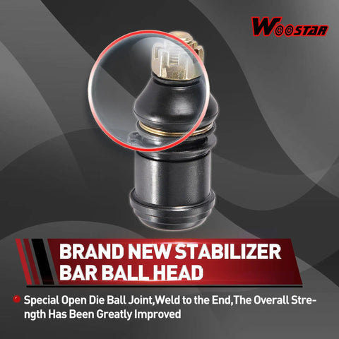 12mm Round Arm Ball Joint Replacement For ATV Quad UTV Baja Buggy 50cc To 250cc Fits 50cc 70cc 90cc 110cc 125cc 150cc 200cc 250cc Durable Suspension Upgrade Easy Install, black metal stabilizer bar ball head