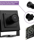 Built Tough Solid Aluminum Camera Housing For 32MmX32Mm Usb Boards Adjustable M12 Lens Mount and camera components.
