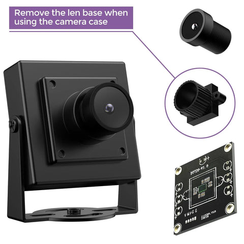 Built Tough Solid Aluminum Camera Housing For 32MmX32Mm Usb Boards Adjustable M12 Lens Mount and camera components.