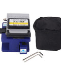 Cocoarm FC 6S Fiber Optic Splitter With Tungsten Steel Cutter, compact design with carrying pouch, for precision fiber cutting.