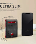 Slim Money Clip Wallet For Men RFID Blocking 11 Card Pockets Minimalist Leather Bifold Front Pocket With ID Window next to phone