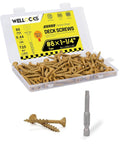 Deck Screws For Outdoor Wood And Fence, Tan, Rust Resistant Epoxy Coated With Over 1000 Hour Salt Spray, Includes T25 Torx Bit