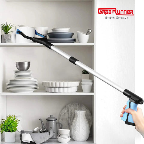 32 Inch Foldable Reacher Grabber Tool With Magnetic Tip For Seniors And Disabled Extra Strong Grip Super Handy For Easy Clean Up And Litter Pick Up Post Surgery Recovery Aid Blue