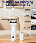 White cordless handheld vacuum pump with USB charging cable and wall charger (1 pump, 1 USB cable, 1 wall charger)