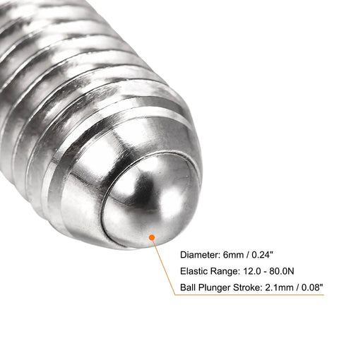 Close-up of Bulletproof Ball Set Screw M10 X 25Mm 304 Stainless Steel with visible dimensions and finish details.