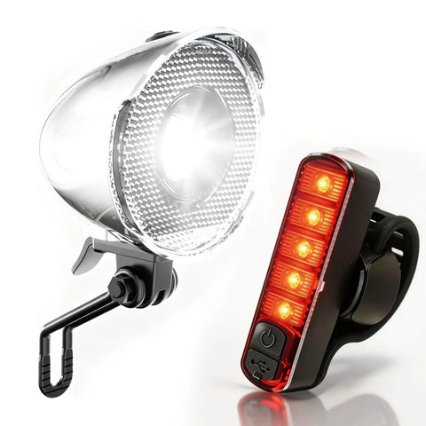 Retro Style 350 Lumen Bike Light Set: Night Ride Safety ✓