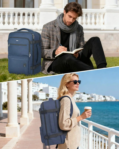 Underseat Travel Backpack Fits Spirit And Frontier Personal Item 18x13.5x8 Inches With Wet Pocket 17 Inch Laptop Compartment Navy Blue For Men And