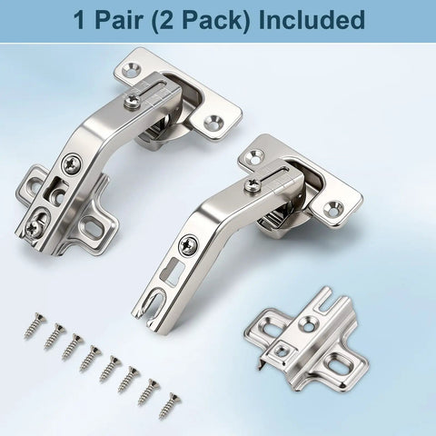 Slick Self Closing Corner Cabinet Hinges For Lazy Susan Doors With Smooth Zero Slam Soft Close Action Easy Install Four D Adjustable hidden mount with screws.