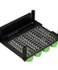 Raspberry Pi GPIO Status LED and Terminal Block Breakout Board HAT, black PCB with green terminal blocks for 2x20 header