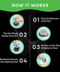 Step-by-step guide for using Inside Sink Drain Protector Hair Catcher And Strainer That Fits In The Drain for easy hair removal