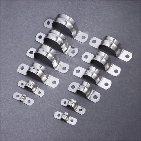 Heavy Duty 60 Piece Stainless Steel U Shaped Pipe Clamps Built Tough Conduit Brackets Secure Round Piping With A Locked In Grip For Daily Job Site Work And Shop Assembly