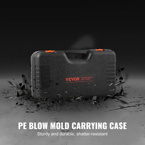 Pull And Press Sleeve Kit For Auto Repair Pro Grade 26 Pcs case, sturdy black PE blow mold with orange locks, shatter-resistant