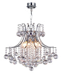 Lit Six Light Chrome Crystal Pendant Chandelier Flush Mount Ceiling Light For Dining Room Modern Style With Adjustable Chain And K9 Clear Crystals For Bright Dining Ambience