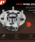 Close-up of two rear wheel bearing and hub assembly with 5 lug for Honda CR V 2017-2022 FWD only, showing anti-corrosion coating.