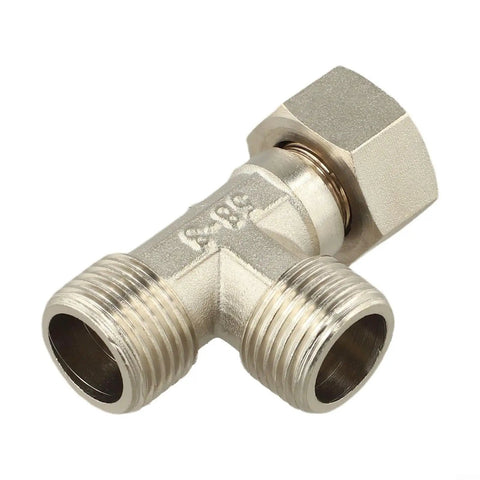 Built Tough Three Way Brass Diverter Valve With Easy Grip Handle And Leak Free Seals Nickel Plated Half Inch Threaded Tee Connector