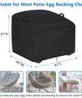 Outdoor Papasan Chair Cover Waterproof 41 Inches Wide 45 Inches Deep 31 Inches High Heavy Duty 420D Oxford Fabric Fits Oversized Rocking Chairs And Rattan Wicker Patio Furniture Protectors covering chair on patio