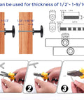 Installation guide for Matte Black Zinc Cabinet Knob And Drawer Pull Set with dimensions and tools for kitchen cabinets and dresser drawers