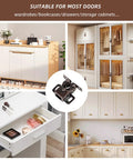Tough As Nails Cabinet Door Latch And Double Roller Catch Hardware shown on different cabinet types, including kitchen and wardrobe settings