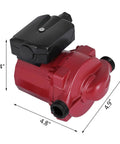 Hot Water Recirculating Pump With Brass 3/4 Inch NPT Fittings, 93W 110V Electric Water Heater Circulator, Compact Design