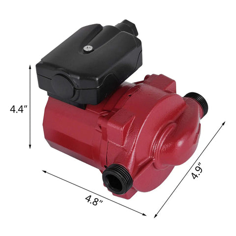 Hot Water Recirculating Pump With Brass 3/4 Inch NPT Fittings, 93W 110V Electric Water Heater Circulator, Compact Design