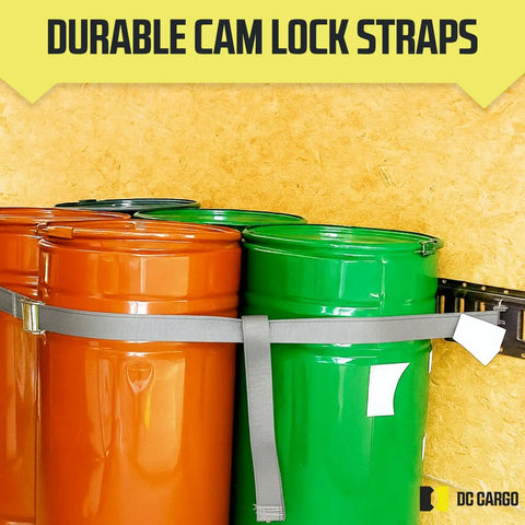 2 Inch By 16 Foot Heavy Duty Cam Buckle Tie Down Straps With E Track Fittings Pack Of 10 securing large drums