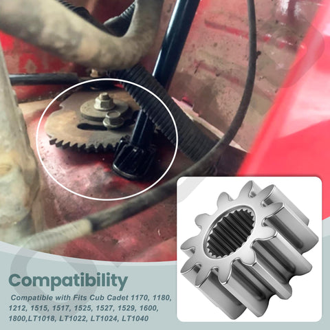 Close-up of Two Pack Steering Shaft Pinion Gear And Bushing Kit For MTD 717-1554 Toro 112-0863 in mower gear system.