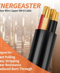 Top Tier Eight Gauge Nm B Electrical Wire 3 Conductor Plus Ground Indoor Copper Cable 50 Foot Black Jacket close-up view showing copper strands