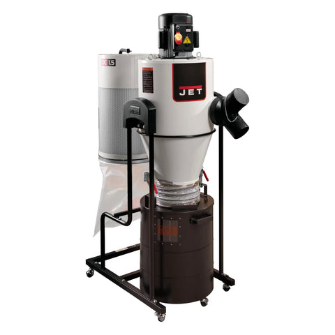 Go To Cyclone Dust Collector With 2 Micron Filter, 1.5 HP 115V One Phase Motor, Direct Mounted Filter, 20 Gallon Drum, front view