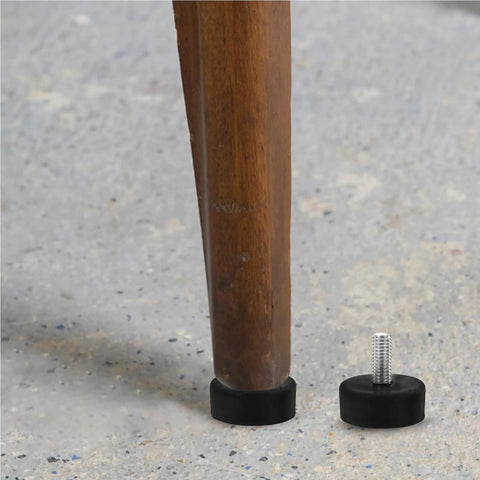 20Pcs Adjustable Furniture Leveling Feet M6 Rubber Iron Leg Leveler Pads For Tables Chairs And Cabinets With Heavy Duty Rotatable Threaded Design Height Adjustment Wide Bearing Base Floor Safe And Scratch Free on wooden table leg