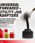 TERA PUMP universal gas can adapter cap with battery-powered fuel transfer pump and 4.27 ft vinyl hose