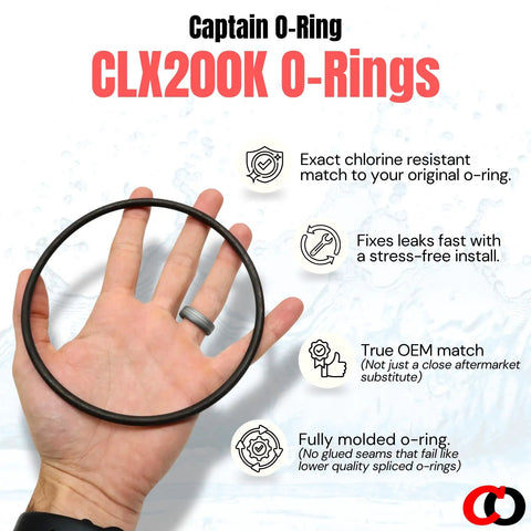 Replacement Viton O Ring For Hayward Pool Chlorinator Lids CL200 CL220 CL220BR CLX200K 2 Pack Chlorine Resistant FKM Seal For Durable Chem Feeder Lid black O-ring in hand