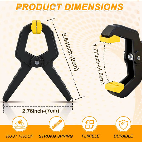 10 Pack Heavy Duty Spring Clamps For Woodworking And DIY Projects Tough Nylon Frame With Steel Spring product dimensions