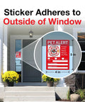Pet Rescue Inside Sticker For Home Safety, Fire Emergency Alert Decal on door, 5x4 inch vinyl sign, outdoor view