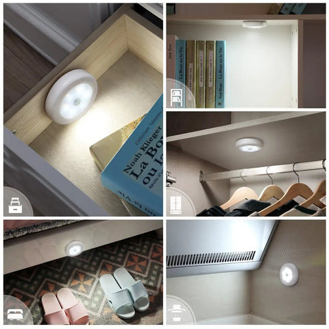 Upgraded 3.15 Inch Motion Sensor LED Night Light Cordless Battery Operated Stick On For Closet Stairs Under Cabinet