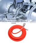 Hella Smooth Flex Eva Air Compressor Hose Featuring No Sweat Quick Connect Ends 33 Foot Oil Resistant Pneumatic Line, bright orange.
