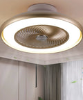 Modern Low Profile Bladeless Ceiling Fan With Lights And Remote For Bedroom 22 Inch Flush Mount Enclosed Ceiling Fan