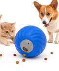 Automatic Rolling Treat Dispenser Ball For Dogs And Cats Interactive Smart Puzzle Feeder with Kibble around.
