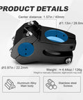 22.2mm Bike Stem 40mm Short Aluminum Alloy Beefy 6061 T6 CNC Machined 3D Forged For Kid Riders MTB BMX Pit Bike EBike Black