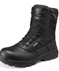 Composite Toe Work Boots For Men With Side Zipper Waterproof Leather Non Slip And Puncture Proof Safety Shoes Lightweight 8 Inch Construction Boots Built Tough For Job Sites And Outdoor Projects.