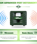 Yard Sentinel Ultrasonic Animal Repeller With 5500 Sq Ft Coverage And 24 Hour Motion Sensor, Night Scanner, Dual Ultrasonic And Sonic Alarm Tech To Keep Deer, Raccoon, Bear, Rabbit, Skunk And Fox Away, Includes 10m Extension Cord, front view