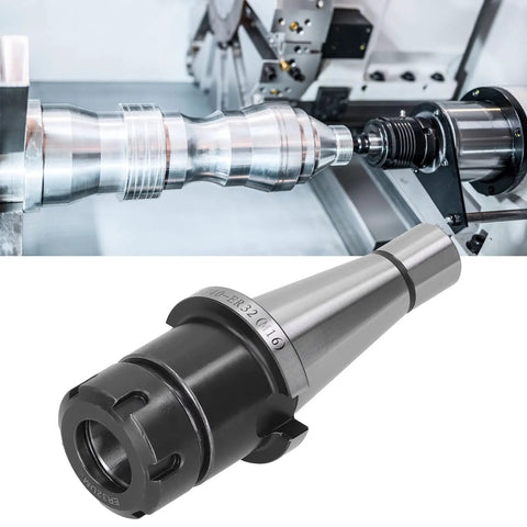 Top Shelf Balance Collet Chuck For CNC Milling And Lathe Machines Featuring Heavy Duty Alloy Steel Build and Gnarly Precision Up to 30000 RPM, with ER32 M16 adapter visible.