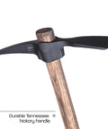 Chogan Mattock Outdoor Survival Axe with black-coated 1055 carbon steel blade and Tennessee hickory handle adze.